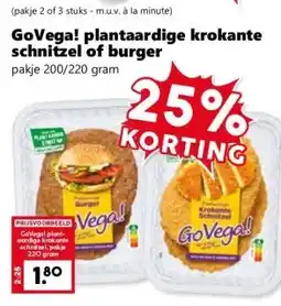 Coop GoVega! plantaardige krokante schnitzel of burger aanbieding