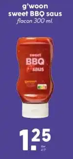 Coop g'woon sweet BBQ saus aanbieding