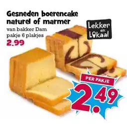 Boon`s Markt Gesneden boerencake naturel of marmer aanbieding