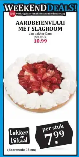 Boon`s Markt AARDBEIENVLAAI MET SLAGROOM aanbieding