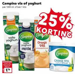 Coop Campina vla of yoghurt aanbieding