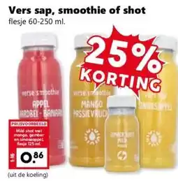 Coop Vers sap, smoothie of shot aanbieding