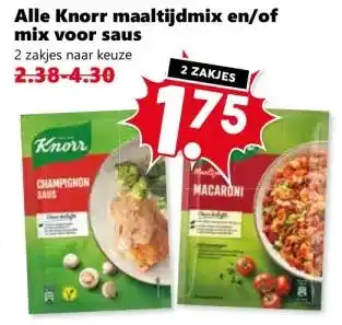 Alle Knorr maaltijdmix en/of mix voor saus