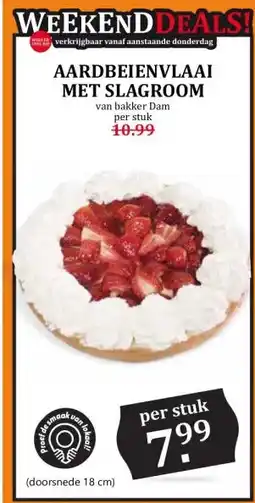 Coop AARDBEIENVLAAI MET SLAGROOM aanbieding