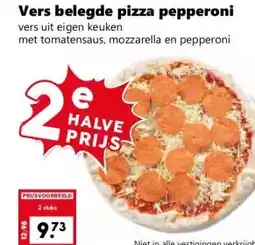 Coop Vers belegde pizza pepperoni aanbieding