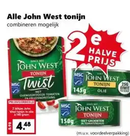 Coop Alle John West tonijn aanbieding