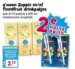 Boon`s Markt g'woon Zappie en/of Tintelfruit drinkpakjes aanbieding