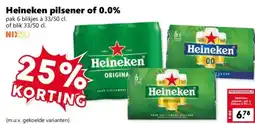 Coop Heineken pilsener of 0.0% aanbieding