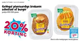 Boon`s Markt GoVega! plantaardige krokante schnitzel of burger aanbieding