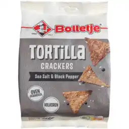 Albert Heijn Bolletje Tortilla crackers sea salt black pepper aanbieding