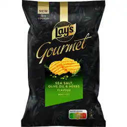 Albert Heijn Lay's Gourmet wavy cut sea salt olive oil aanbieding