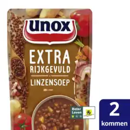 Albert Heijn Unox Extra rijk gevulde linzensoep aanbieding