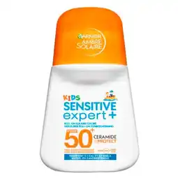 Trekpleister Garnier Ambre Solaire Kids Sensitive Expert+ SPF50+ Roll-on aanbieding