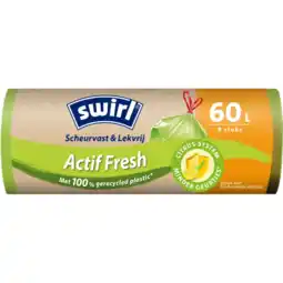 Albert Heijn Swirl Vuilniszakken actif fresh 60 liter aanbieding