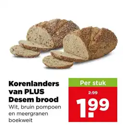 PLUS Korenlanders van PLUS Desem brood aanbieding