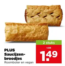 PLUS Plus saucijzen-broodjes aanbieding