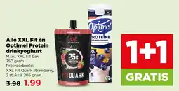 PLUS Alle xxl fit en optimel protein drinkyoghurt aanbieding