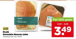 PLUS Plus geroookte noorse zalm aanbieding