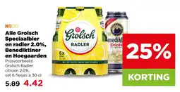 PLUS Alle grolsch speciaalbier en radler 2.0%, benediktiner en hoegaarden aanbieding