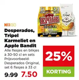 PLUS Desperados, Tripel Karmeliet en Apple Bandit aanbieding