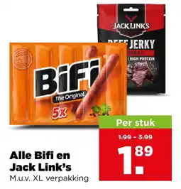 PLUS Alle bifi en jack links aanbieding