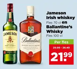 PLUS Jameson Irish whiskey en Ballantine's Whisky aanbieding