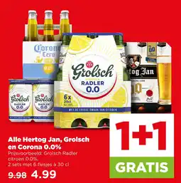 PLUS Alle hertog jan, grolsch en corona 0.0% aanbieding