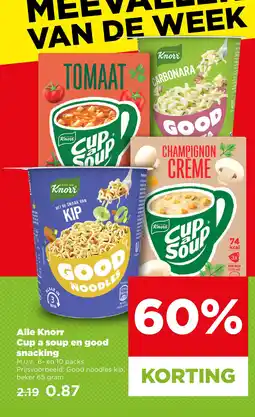 PLUS Alle knorr cup a soup en good snacking aanbieding