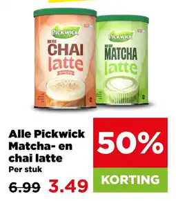 PLUS Alle pickwick matcha- en chai latte aanbieding