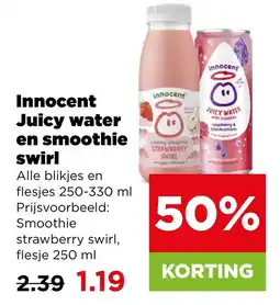 PLUS Innocent juicy water en smoothie swirl aanbieding