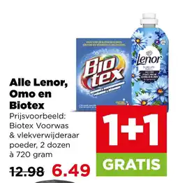 PLUS Alle lenor, omo en biotex aanbieding