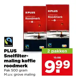 PLUS Plus snelfilter-maling koffie roodmerk aanbieding