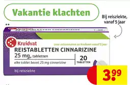 Kruidvat Kruidvat Reistabletten Cinnarizine 25 mg aanbieding