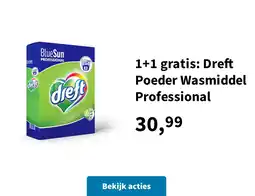 Plein.nl 1+1 gratis: Dreft Poeder Wasmiddel Professional aanbieding