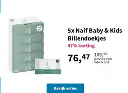 Plein.nl 5x Naif Baby & Kids Billendoekjes aanbieding