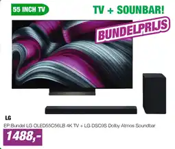 EP EP:Bundel LG OLED55C56LB 4K TV + LG DSC9S Dolby Atmos Soundbar aanbieding