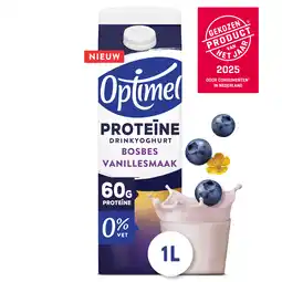 PLUS Optimel Drinkyoghurt Proteïne Bosbes Vanille aanbieding