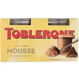 PLUS Mondelez Toblerone chocolade mousse 2x60g aanbieding