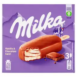 PLUS Milka Vanilla & chocolate swirl ijs aanbieding