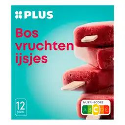 PLUS PLUS Bosvruchten ijsjes aanbieding