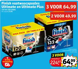 Kruidvat Finish vaatwascapsules ultimate en ultimate plus aanbieding