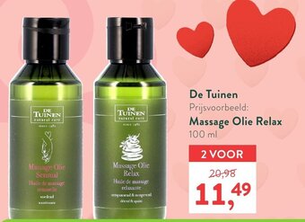 Holland & Barrett De Tuinen Massage Olie Relax 100ml aanbieding