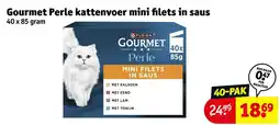 Kruidvat Gourmet perle kattenvoer mini filets in saus aanbieding
