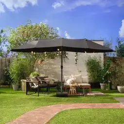 Action Dubbele parasol incl. hoes - antraciet aanbieding