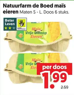 Dekamarkt Natuurfarm de Boed maïs eieren aanbieding