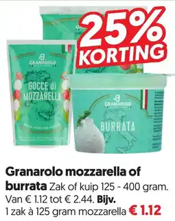 Dekamarkt Granarolo mozzarella of burrata aanbieding