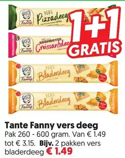 Dekamarkt Tante Fanny vers deeg aanbieding