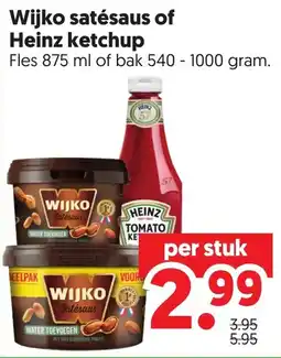 Dekamarkt Wijko satésaus of Heinz ketchup aanbieding