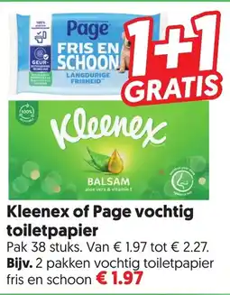 Dekamarkt Kleenex of Page vochtig toilet papier aanbieding