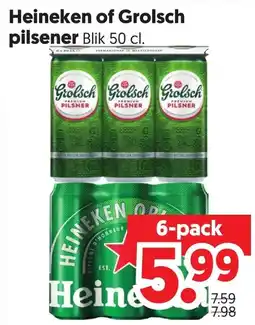 Dekamarkt Heineken of Grolsch pilsener aanbieding